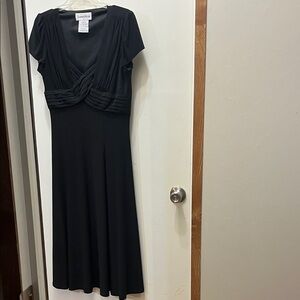 Danny & Nicole Black Midi Dress with Pleated Waist